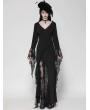 Dark in love Black Gothic Sexy Witch Asymmetrical Lace Slit Long Dress