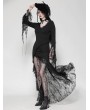 Dark in love Black Gothic Sexy Witch Asymmetrical Lace Slit Long Dress