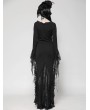 Dark in love Black Gothic Sexy Witch Asymmetrical Lace Slit Long Dress