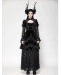 Dark in love Black Vintage Gothic Velvet Lace Layered Maix Dress