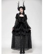 Dark in love Black Vintage Gothic Velvet Lace Layered Maix Dress