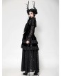 Dark in love Black Vintage Gothic Velvet Lace Layered Maix Dress