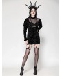 Dark in love Black Gothic Bat Mesh Illusion Sexy Velvet Bodycon Dress