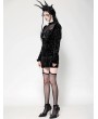 Dark in love Black Gothic Bat Mesh Illusion Sexy Velvet Bodycon Dress