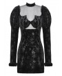 Dark in love Black Gothic Bat Mesh Illusion Sexy Velvet Bodycon Dress