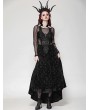 Dark in love Black Romantic Gothic Lace Applique Sexy Long Velvet Dress