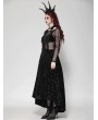 Dark in love Black Romantic Gothic Lace Applique Sexy Long Velvet Dress