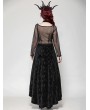 Dark in love Black Romantic Gothic Lace Applique Sexy Long Velvet Dress