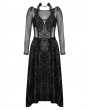 Dark in love Black Romantic Gothic Lace Applique Sexy Long Velvet Dress