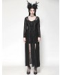 Dark in love Black Gothic Sexy Spider Mesh Pattern Long Dress