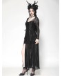 Dark in love Black Gothic Sexy Spider Mesh Pattern Long Dress