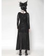 Dark in love Black Gothic Sexy Spider Mesh Pattern Long Dress