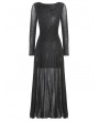 Dark in love Black Gothic Sexy Spider Mesh Pattern Long Dress