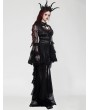 Dark in love Black Vintage Gothic Heart-Shaped Hollow-Out Lace Tailcoat for Women