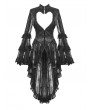 Dark in love Black Vintage Gothic Heart-Shaped Hollow-Out Lace Tailcoat for Women