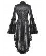 Dark in love Black Vintage Gothic Heart-Shaped Hollow-Out Lace Tailcoat for Women