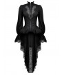 Dark in love Black Vintage Gothic Jacquard Lace Sheer Tailcoat for Women