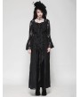 Dark in love Black Gothic Lace Bow Elegant Long Robe for Women