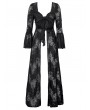 Dark in love Black Gothic Lace Bow Elegant Long Robe for Women