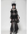 Dark in love Black Gothic Lace Mesh Splicing Irregular Mermaid Skirt