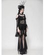 Dark in love Black Gothic Lace Mesh Splicing Irregular Mermaid Skirt