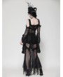 Dark in love Black Gothic Lace Mesh Splicing Irregular Mermaid Skirt