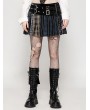 Dark in love Colorful Plaid Patchwork Faux Leather Waist Mini Skirt