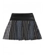 Dark in love Colorful Plaid Patchwork Faux Leather Waist Mini Skirt