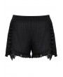 Dark in love Black Gothic Lace Trim Base Shorts for Women