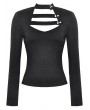 Dark in love Black Gothic Minimalist Punk Versatile Top for Women