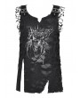 Dark in love Black Gothic Punk Distressed Graphic Tank Top for Women