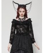 Dark in love Black Gothic Sexy Off-Shoulder Perspective Mesh Top for Women