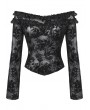 Dark in love Black Gothic Sexy Off-Shoulder Perspective Mesh Top for Women