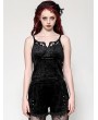 Dark in love Black Gothic Dark Embossed Velvet Camisole Top for Women