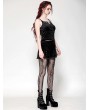 Dark in love Black Gothic Dark Embossed Velvet Camisole Top for Women