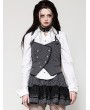 Dark in love Dark Gray Gothic Striped Academic Halter Asymmetrical Vest for Women