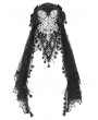 Eva Lady Black Gothic Elegant Lace Flowers Cross Mantilla Wedding Veil