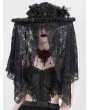 Eva Lady Black Gothic Skull Flower Beading Veil Hat for Women