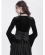 Eva Lady Black Gothic Retro Front Zip Lace-Up Underbust Waistband