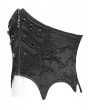 Eva Lady Black Gothic Retro Front Zip Lace-Up Underbust Waistband