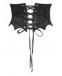 Eva Lady Black Gothic Retro Front Zip Lace-Up Underbust Waistband