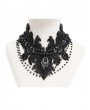 Eva Lady Black Gothic Vintage Lace Crystal Beaded Necklace