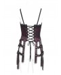 Eva Lady Red Gothic Sexy Lace Chain Overbust Corset Top for Women