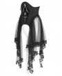 Eva Lady Black Women's Vintage Gothic Cross Beading Underbust Corset with tulle skirt