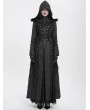 Eva Lady Black Gothic Double Breasted Extra Long Hooded Coat for Women