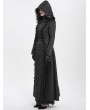 Eva Lady Black Gothic Double Breasted Extra Long Hooded Coat for Women