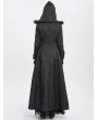 Eva Lady Black Gothic Double Breasted Extra Long Hooded Coat for Women