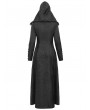 Eva Lady Black Gothic Double Breasted Extra Long Hooded Coat for Women