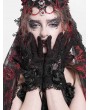 Eva Lady Red and Black Gothic Retro Ruffled Lace Gloves for Women