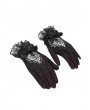 Eva Lady Red and Black Gothic Retro Ruffled Lace Gloves for Women